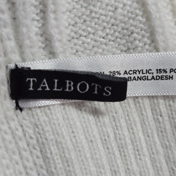 TALBOTS Women's Ivory Cable Knit Scarf - Picture 4 of 6